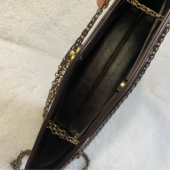 CHANEL BURGUNDY RED PATENT CLASSIC SHOPPER TOTE WITH BIJOUX CHAIN BAG - Picture 12 of 14